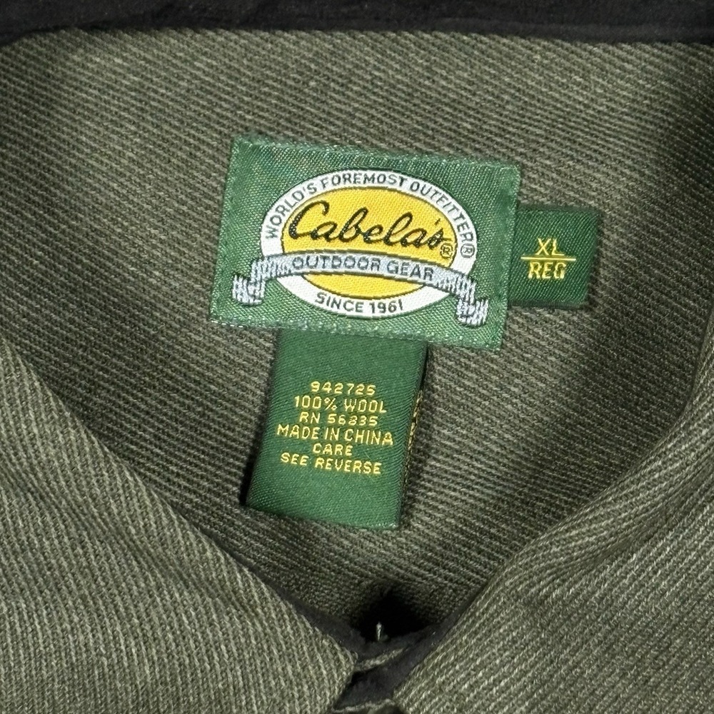 Vintage Cabelas Wool Shacket Mens XL Utility Grunge Thrashed Cuffs Gorpcore - Picture 9 of 10